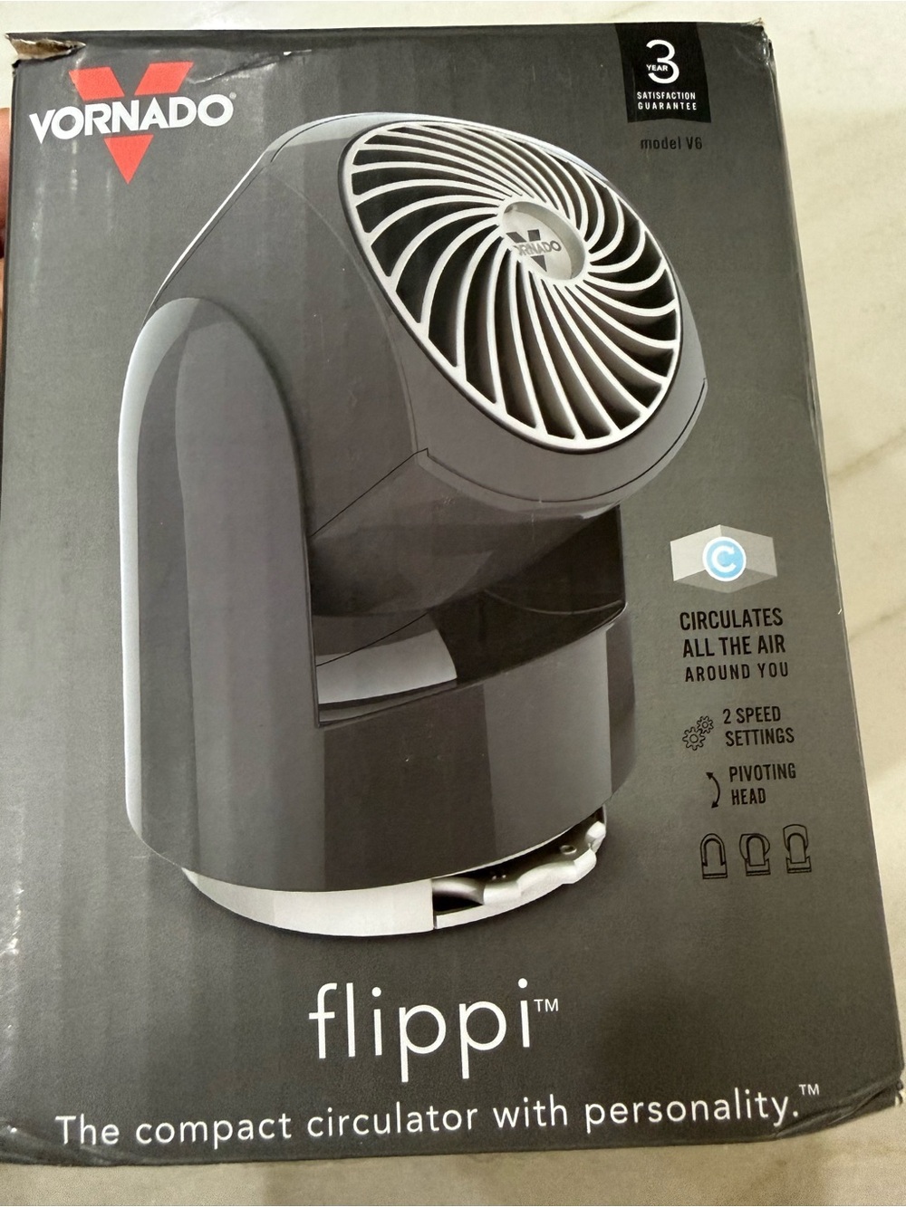 Vornado Compact Air Circulator Fan - Dark Gray - Picture 3 of 4